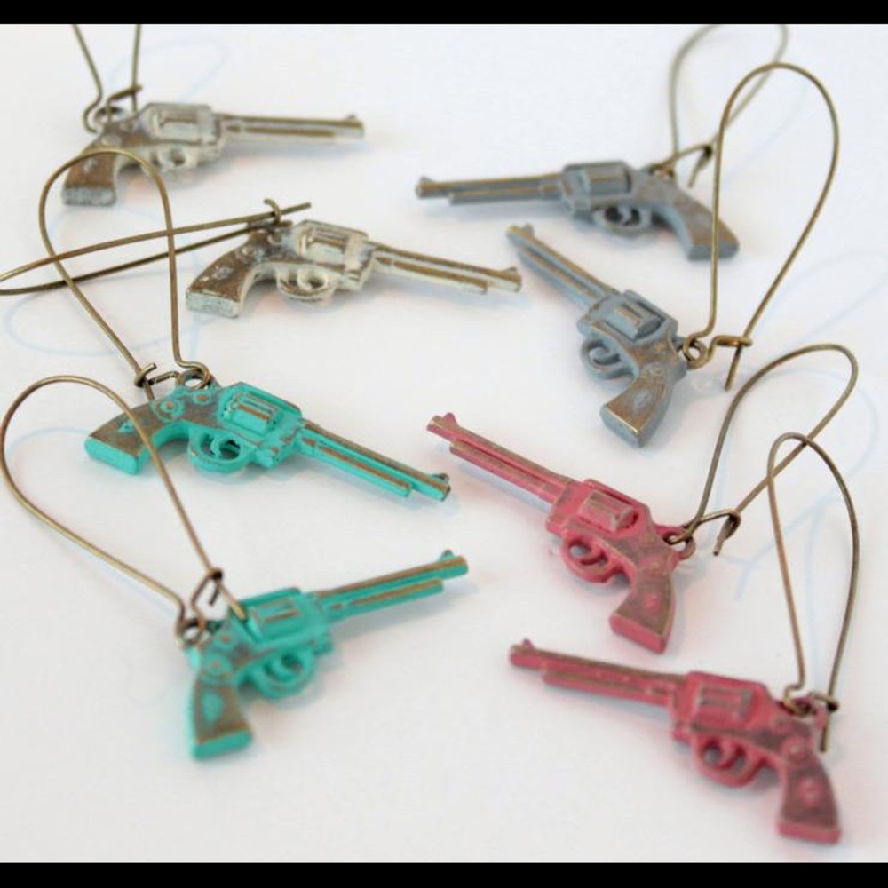 (4 Pack)Pistol Earring
